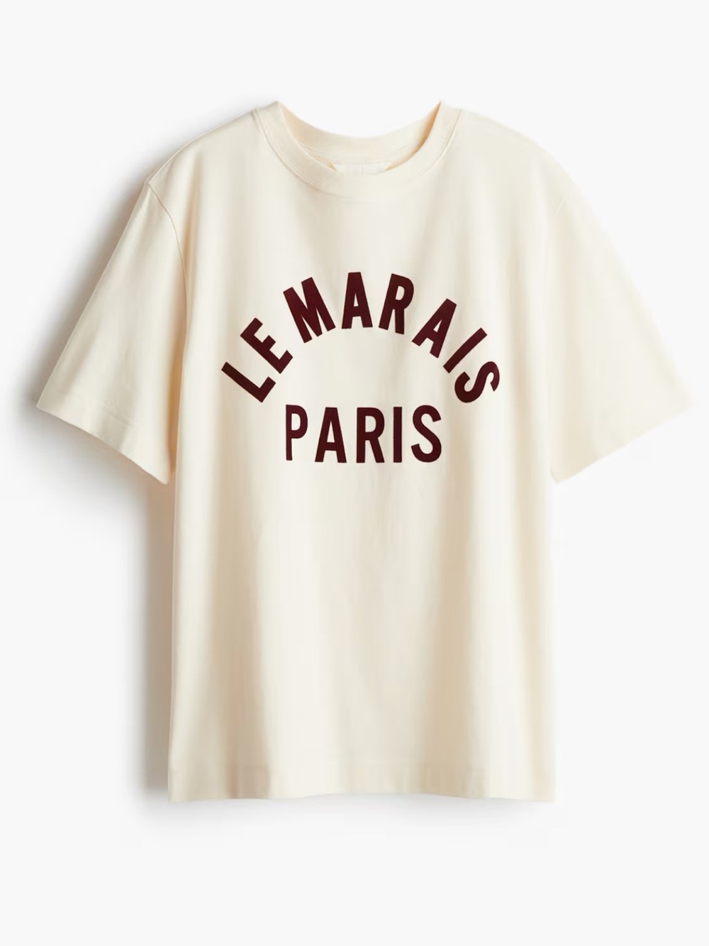 H&M Light beige/Le Marais Paris Burgundy Text